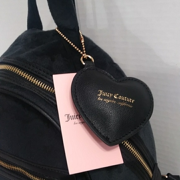 Juicy Couture Black and Gold Studded Backpack With Heart Keychain *NWT* main image 4